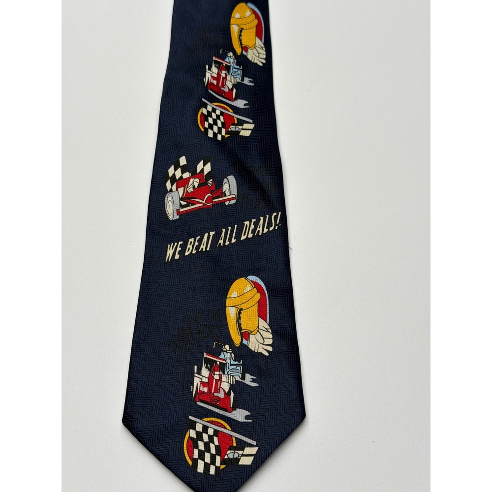 Marco Polo Italian Style Mens Navy Blue Racing F1 Car We Beat All Deals Necktie